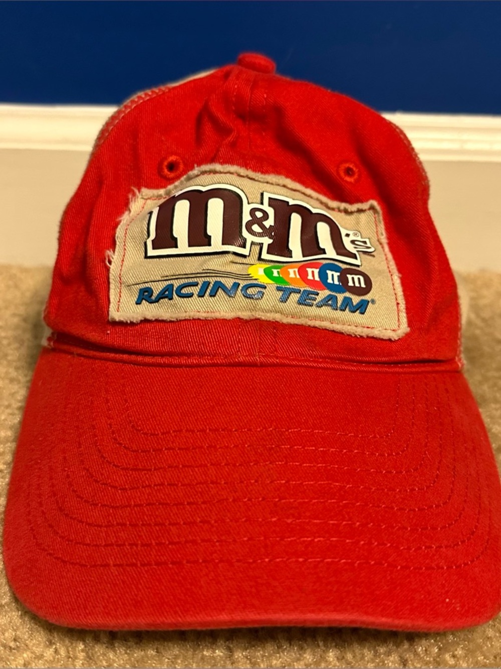 Winner's Circle M&M's Racing Team Elliot Sadler #38 Hat Cap Adjustable Red Tan